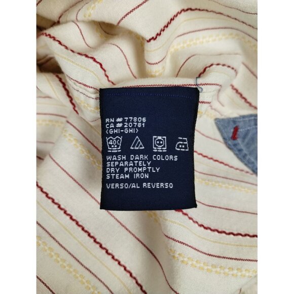 Tommy Jeans Mens XL Off White Beige Long Sleeve Button Down Pearl Snaps Western - Picture 13 of 14